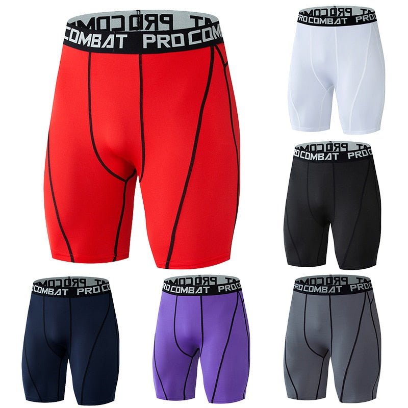 Men's Sports Tights Bodybuilding Shorts Fitness Workout Inseam Gym Knickers Male Muscle Alive Elastic Compression Tights Skinny Leggins Hombre - Mighty Lifestyle