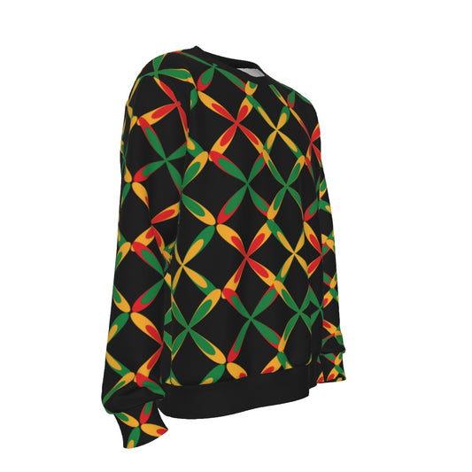 Printed Red Yellow Green Black Men's Sweater