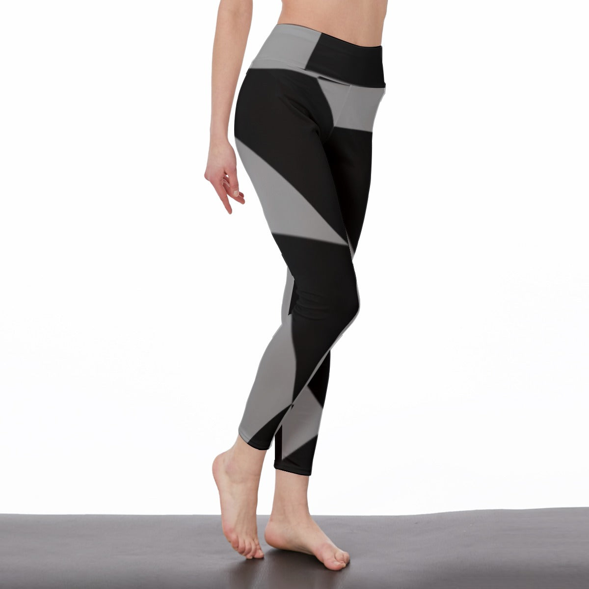 Zorro Gray and Black Women's High Waist Leggings | Side Stitch Closure