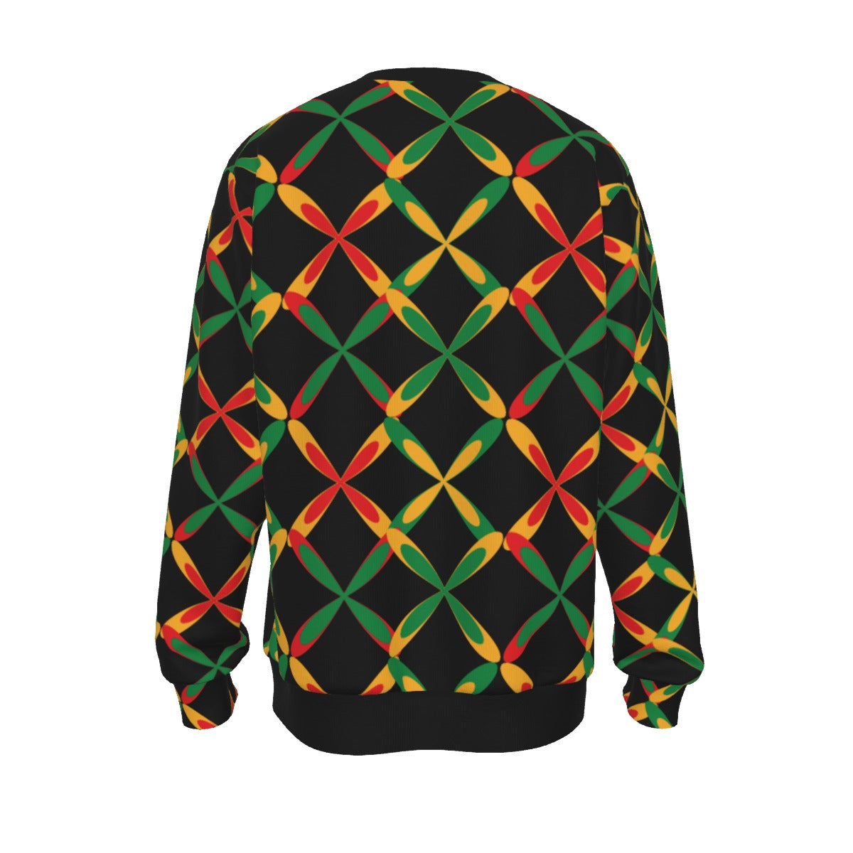 Printed Red Yellow Green Black Men's Sweater
