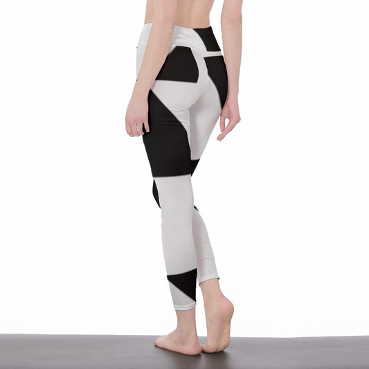 Zorro Black and White Women’s High Waist Leggings | Side Stitch Closure – Sculpting Fit for Gym, Street, or Chill Mode