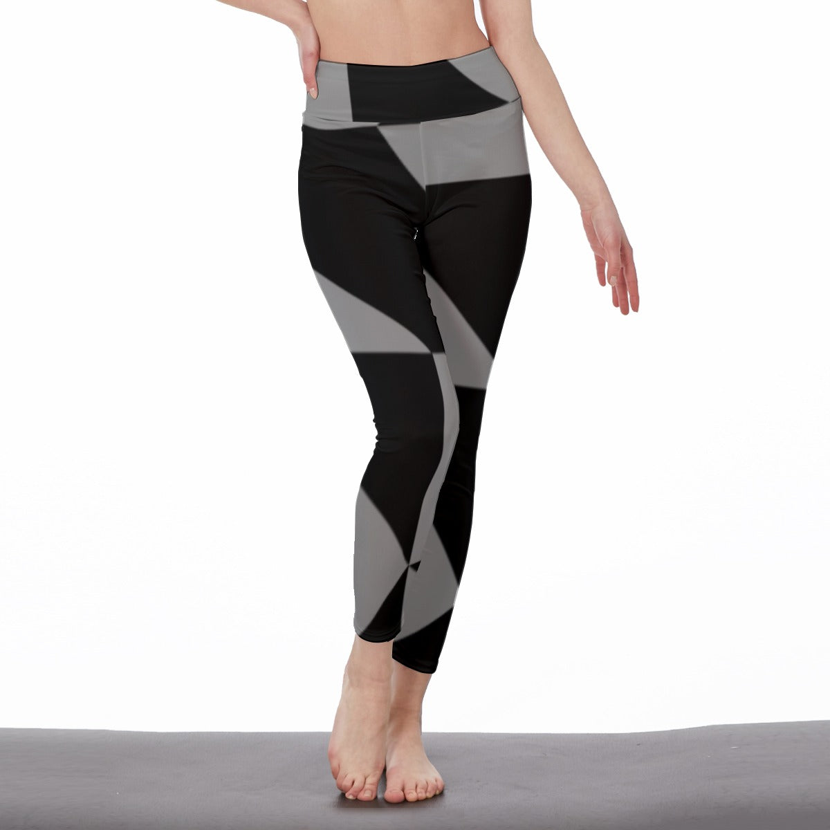 Zorro Gray and Black Women's High Waist Leggings | Side Stitch Closure
