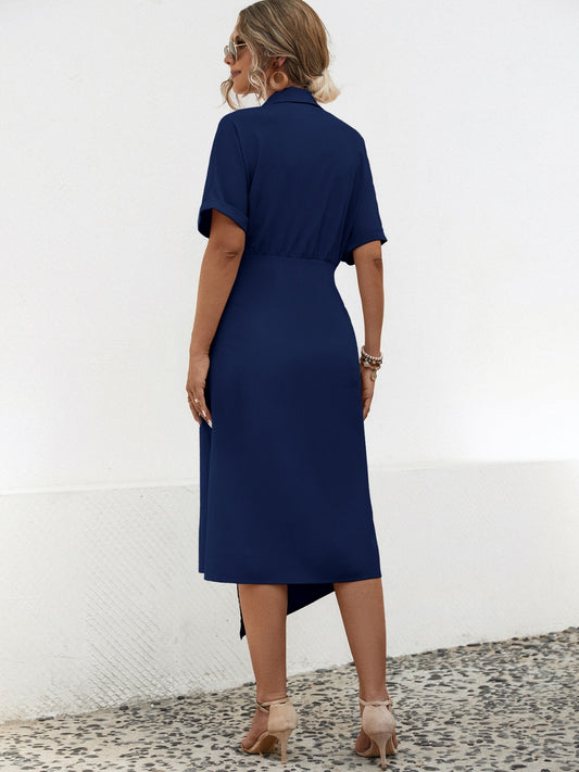 Tee Tee’s Tied Slit Short Sleeve Dress