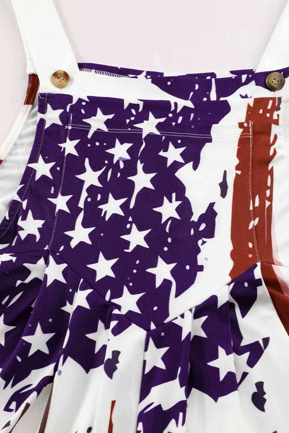 Pocketed Wide Strap Overall US Flag Patriot