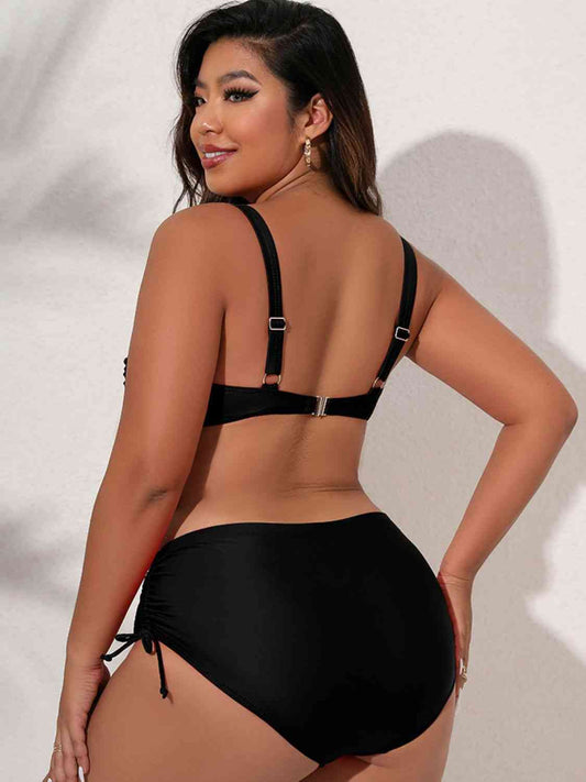 The Katrina Swim Set | Plus Size Twist Front Tied Bikini Set