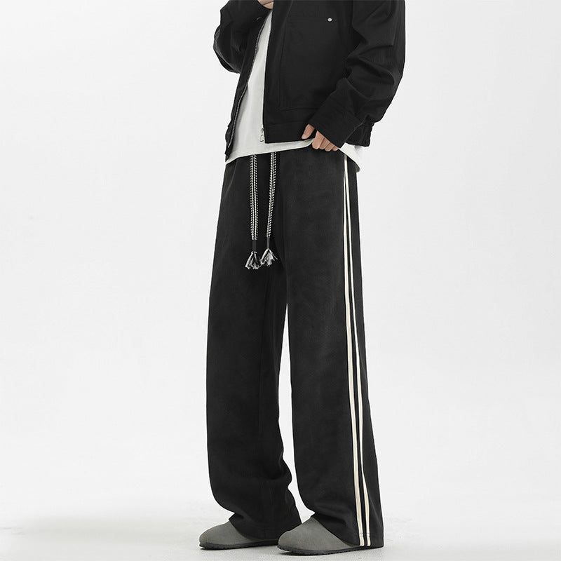 Leon Men’s Loose Straight Leg Pants  Streetwear, Casual Long Sports Pants for Men, Camouflage Joggers, Oversized Drawstring Trousers (M–4XL)