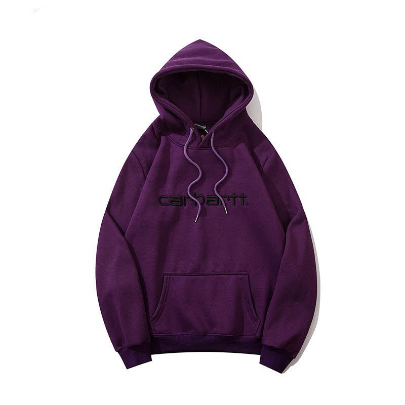 Trendy Hoodie Classic Chest Letter Embroidered Hooded Plush Sweater Autumn and Winter Couple Casual Shirt Classic Plush Pullover Hoodie for Men & Women – Relaxed Fit Streetwear Sweatshirt