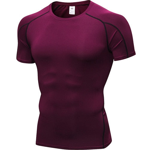 Men’s Quick-Dry Compression Sport Shirt – Running, Fitness, Soccer, Basketball & Gym Jersey