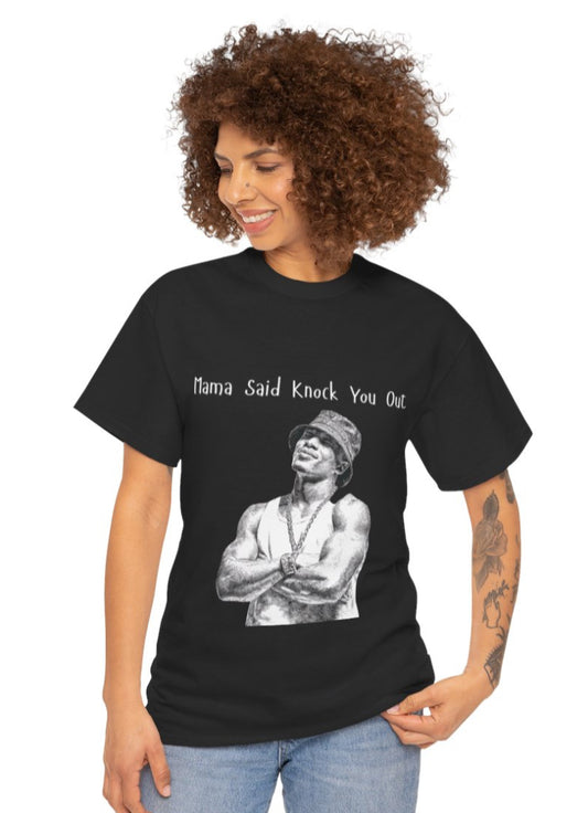 Vintage Nostalgic 1990s RAP Mama Said Knock You Out Unisex Heavy Cotton Tee - Casual Vintage Graphic Tee, Fun Gift for Music Lovers, Cool