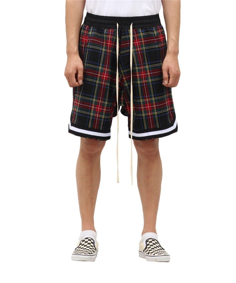 Mighty Lifestyle Men’s Plaid Hip Hop Shorts | Loose-Fit Fitness and Streetwear Shorts