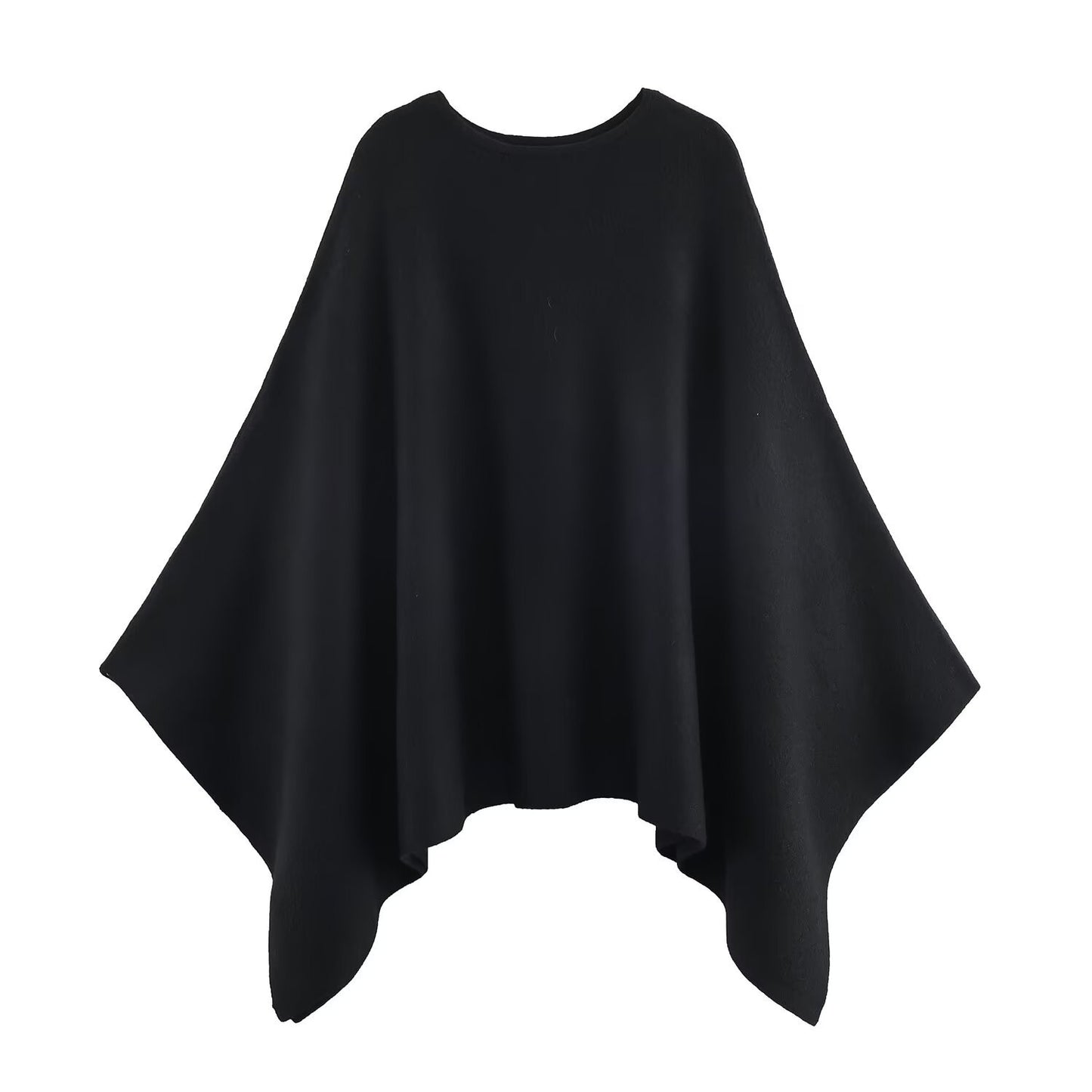 Women’s Oversized Knit Poncho Top – Long Sleeve Round Neck Cloak Sweater Shawl | Solid Color Fall Winter Cape Pullover | Modest Loose Fit Knitwear
Temperament Round Neck Cloak Long Sleeve Solid Color Knitted Shirt for Women