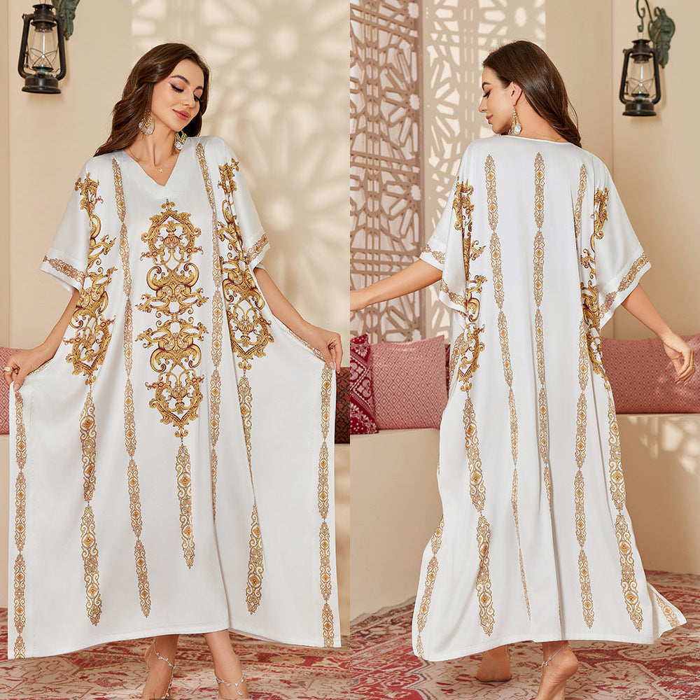 Exotic Comfortable  Style Moo Moo Printed Nightgown for Women Spring and Autumn Long Robe Elegant High-end Long Sleep Dress