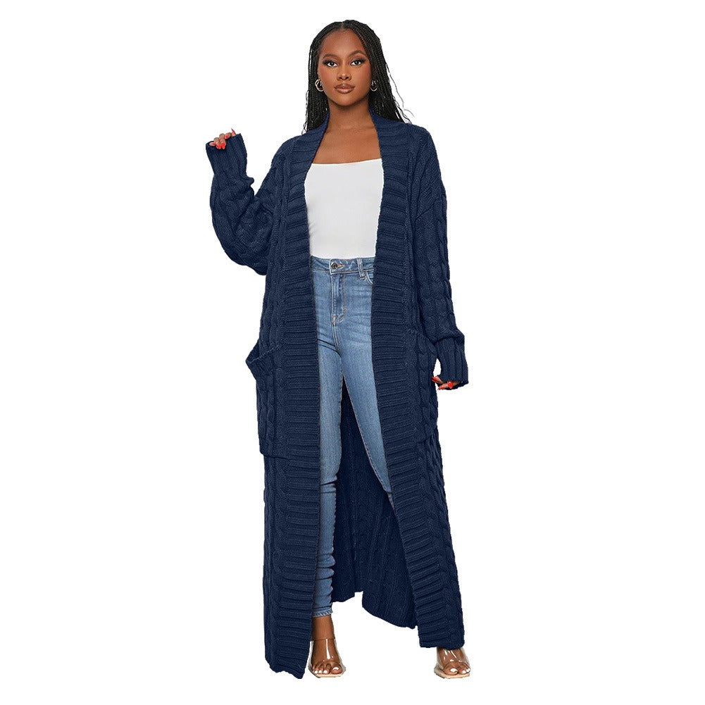Casual Knit Long Sweater Cardigan Women