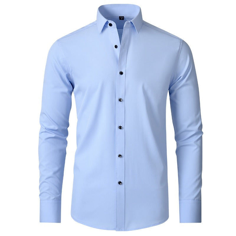 Top Omega Shirt | Stretch Iron Free Men's Long Sleeve Shirt Mercerized Vertical Sense European Men's Shirt