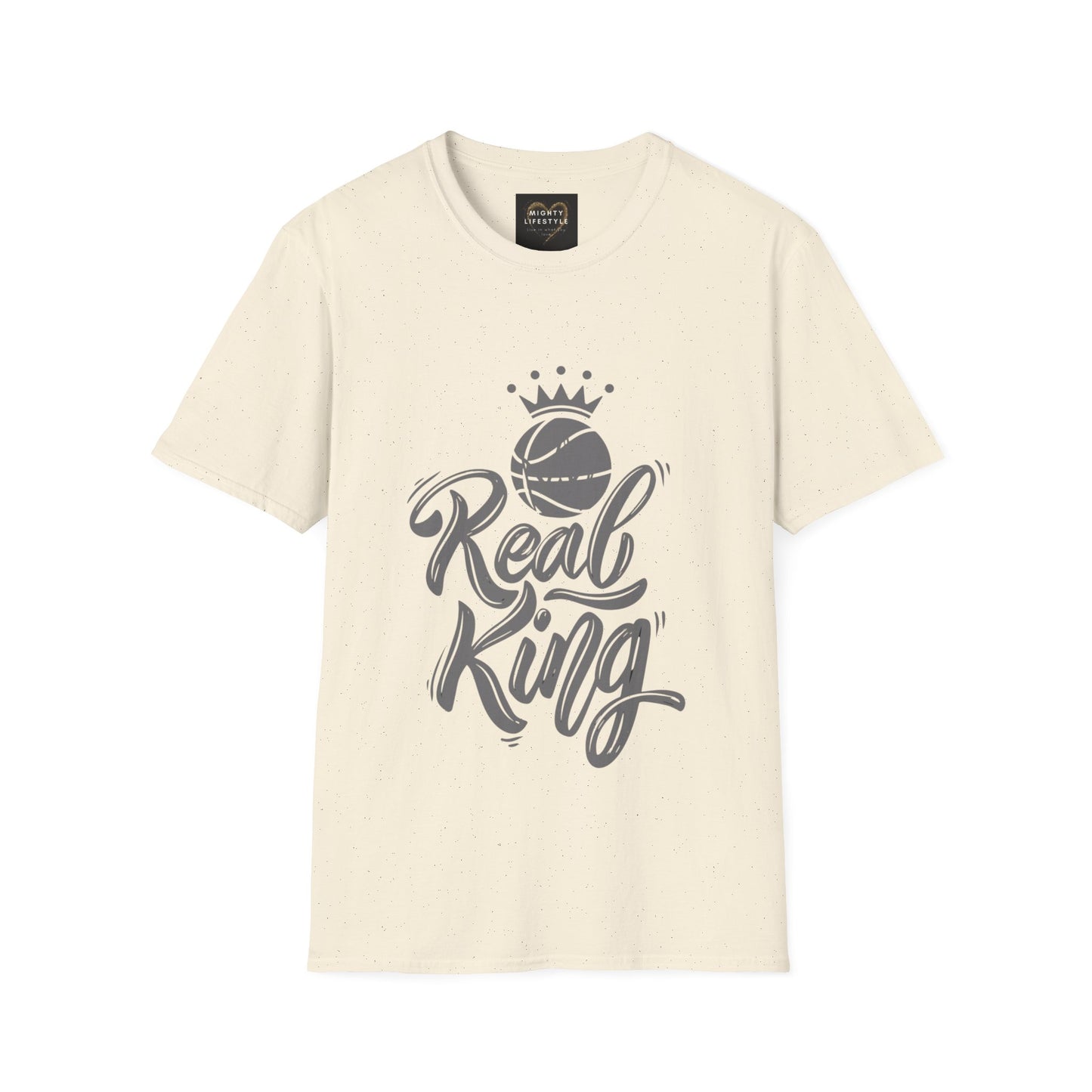 Real King (White) Shirt  | Basketball Shirt | Sports Shirt | Baller Shirt | Mighty Lifestyle |  Softstyle T-Shirt