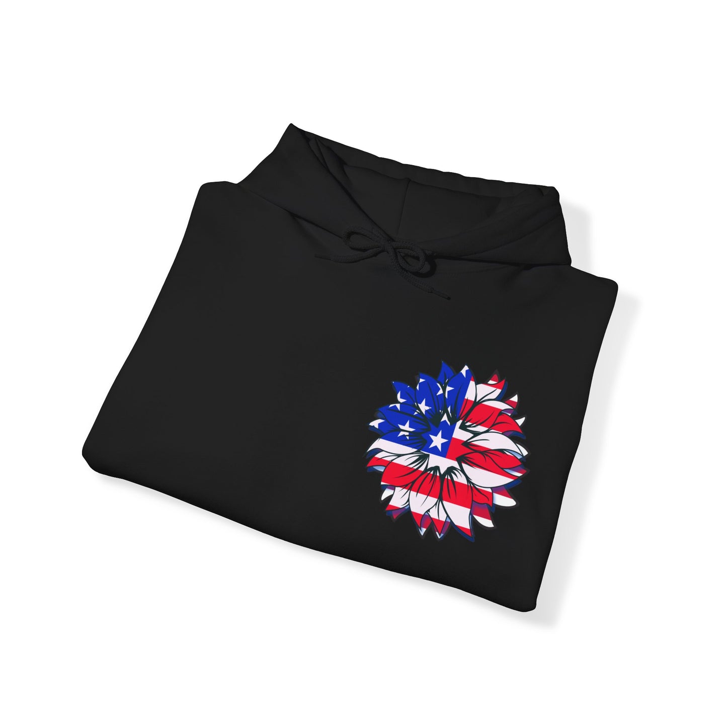 SUNFLOWER US FLAG hoodie, Hoodie for patriots, Gift for American Pride