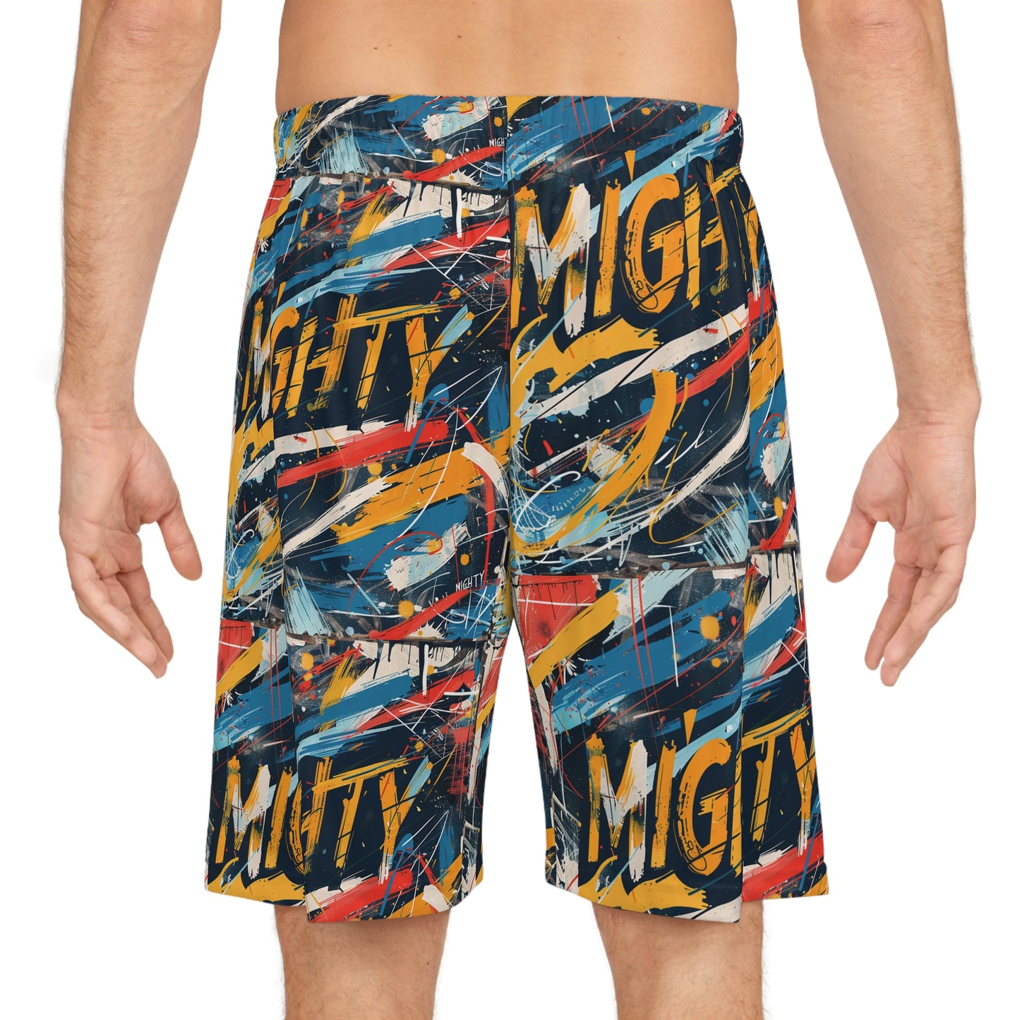 Mighty Graffiti Basketball Shorts — Bold Long Athletic Shorts, Sports Shorts, Gym Shorts