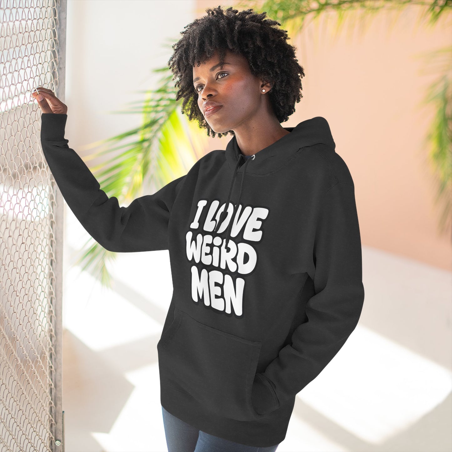 I Love Weird Men Hoodie – Funny Marriage Quote Hoodie, Cozy Three-Panel Fleece Pullover 
I Love Weird Men I Married One Hoodie — Three-Panel Fleece