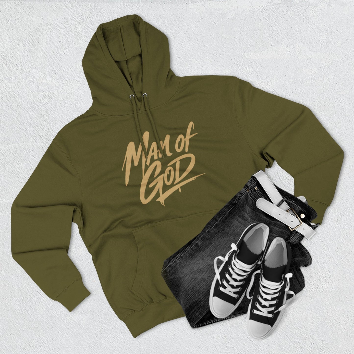 Man of God “Fearfully and Wonderfully Made" Hoodie — Three-Panel Fleece Faith Based Hoodie Christian Hoodie Jesus Hoodie God Hoodie