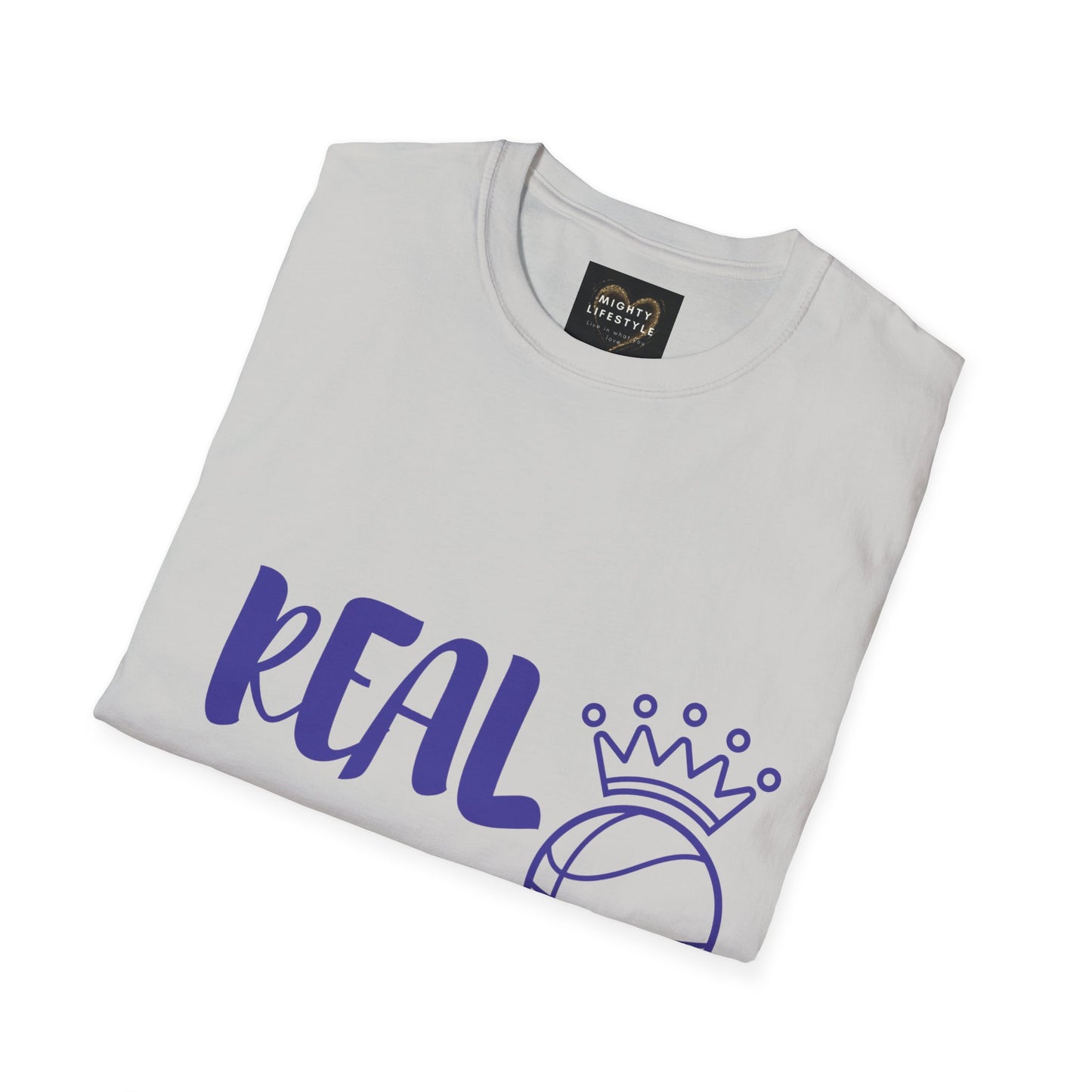 Real Queen Purple Font  | Basketball Shirt | Sports Shirt | Baller Shirt | Mighty Lifestyle |  Softstyle T-Shirt