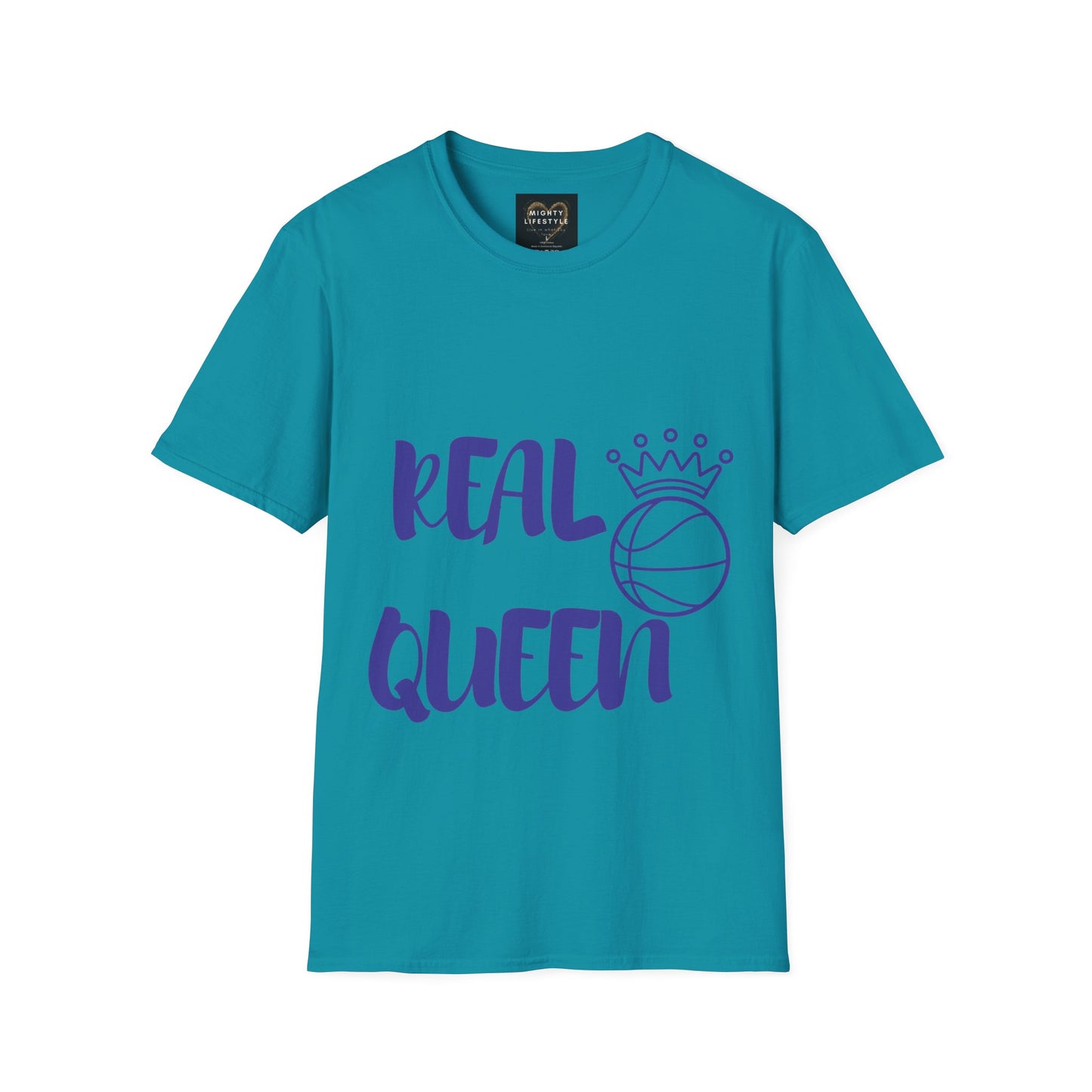 Real Queen Purple Font  | Basketball Shirt | Sports Shirt | Baller Shirt | Mighty Lifestyle |  Softstyle T-Shirt