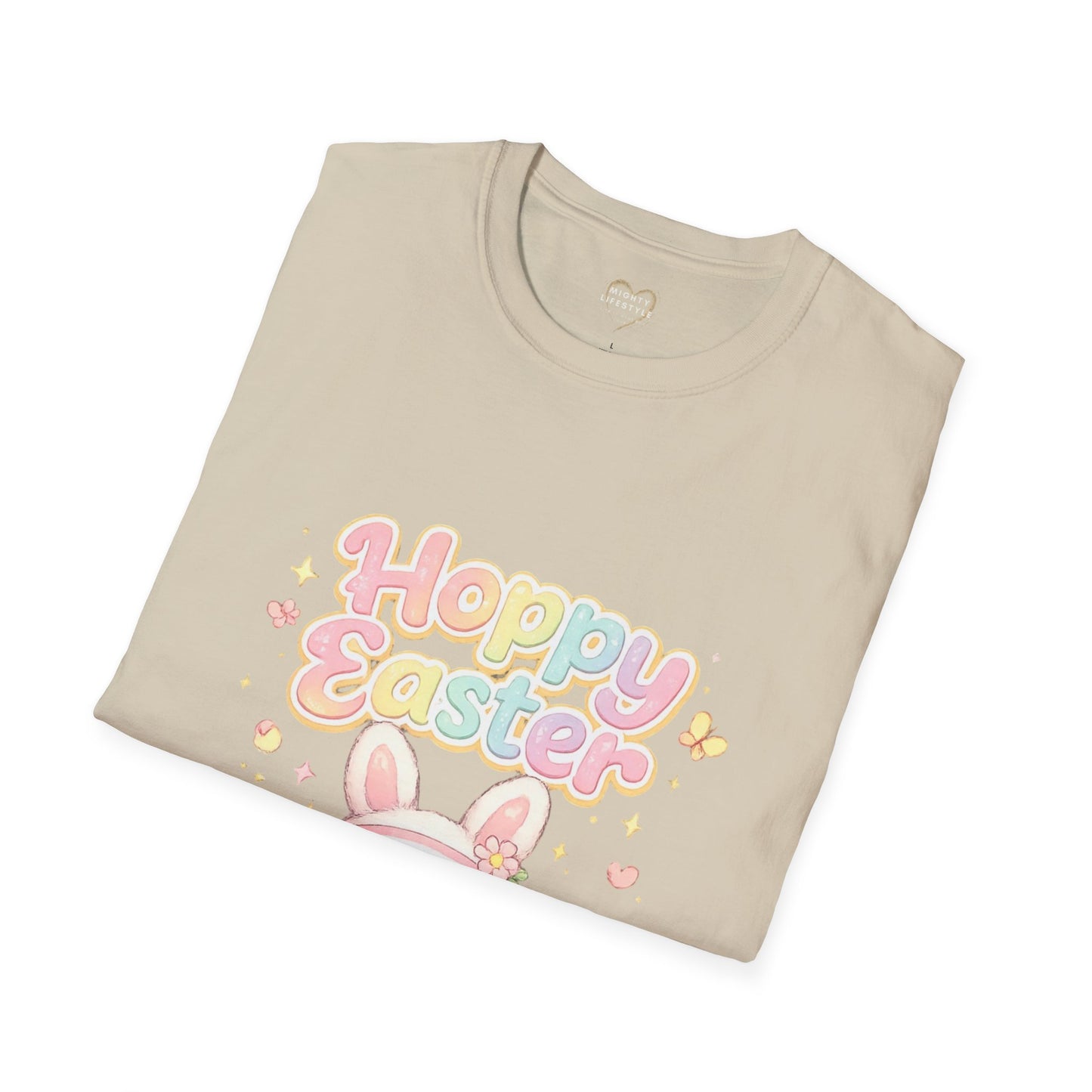 Happy Easter Bunny Graphic Tee – Cute Pastel Easter Shirt for Women, Spring Holiday Outfit, Easter Egg Hunt Shirt