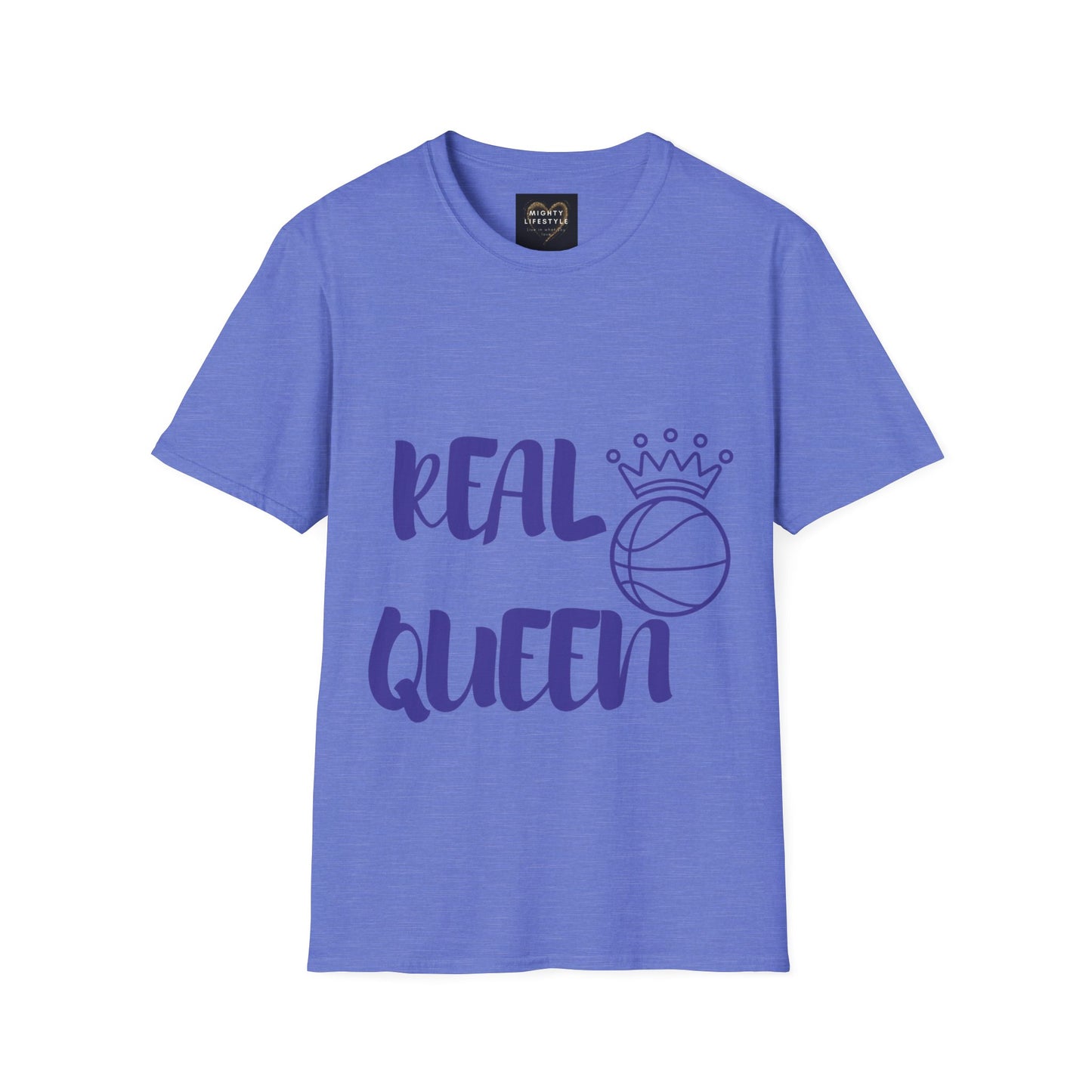 Real Queen Purple Font  | Basketball Shirt | Sports Shirt | Baller Shirt | Mighty Lifestyle |  Softstyle T-Shirt