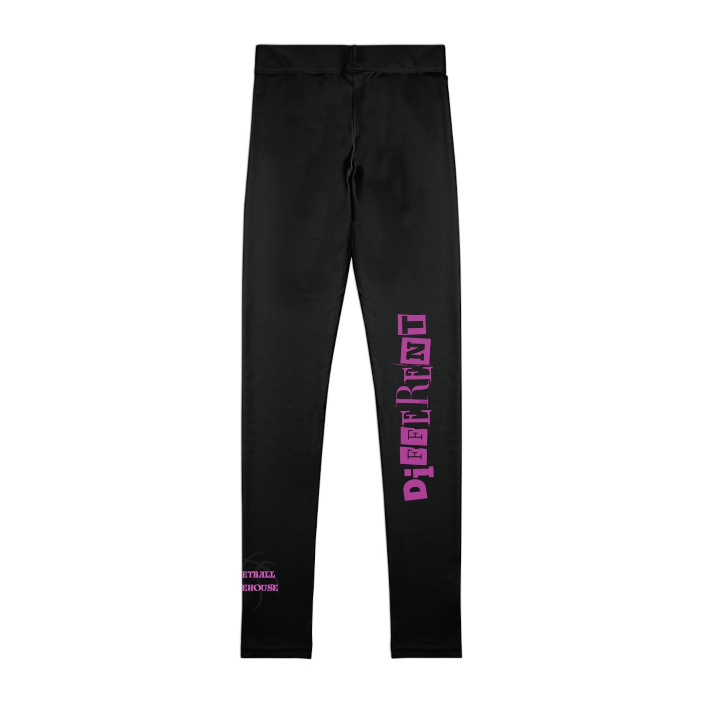 Fuchsia and Black BW Basketball Youth Elite Different Leggings - Stylish Activewear for Confidence and Individuality