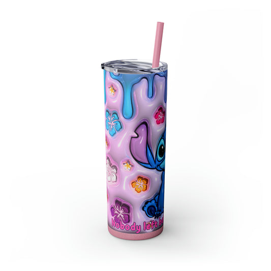 Nobody Left Behind or Forgotten, Lilo, Disney, Stich, Tumbler Skinny Tumbler with Straw, 20oz