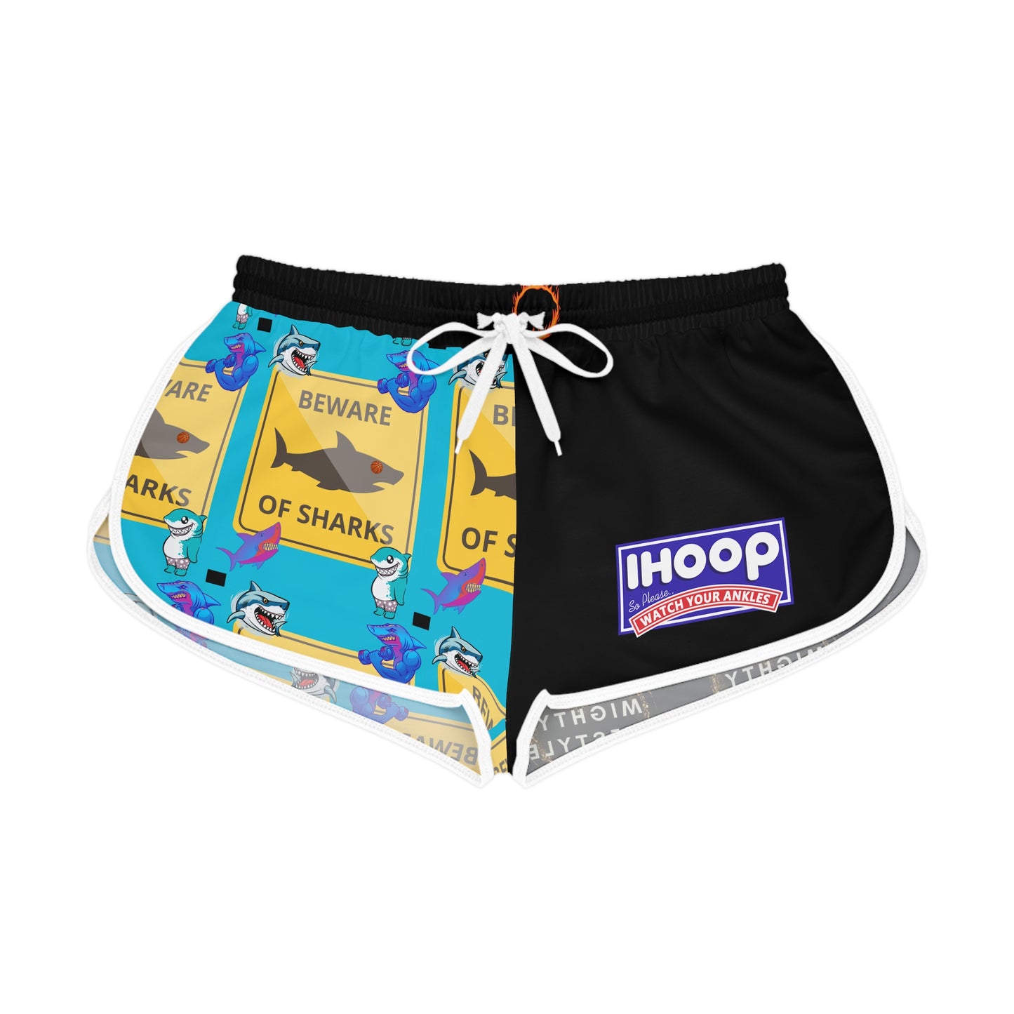 Basketball Shorts - Mighty Lifestyle Beware of Sharks Women's Relaxed Shorts