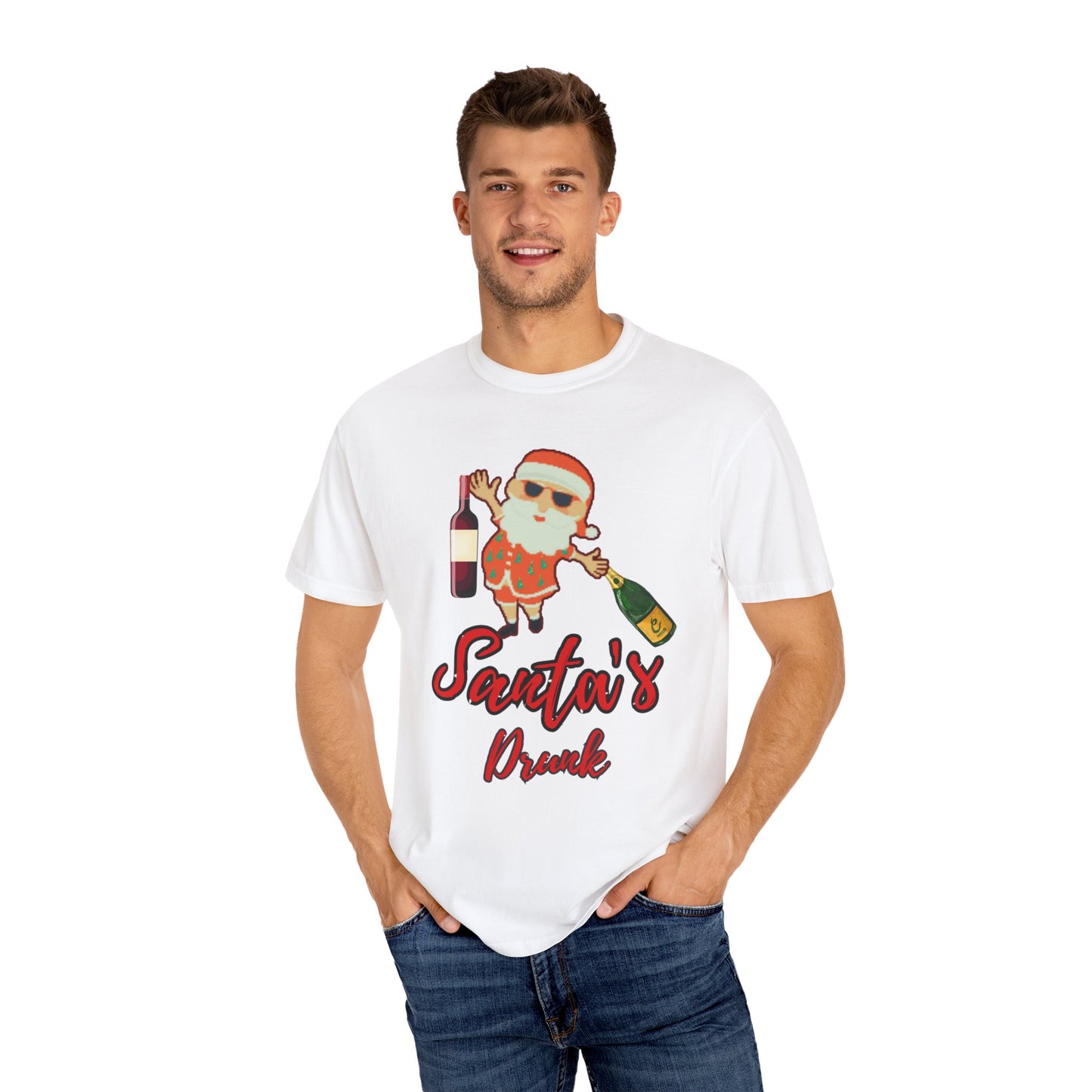 Santas Drunk, Christmas Shirt, Santa Shirt, Holiday Shirt, Funny Christmas, Funny Holiday, Unisex Garment-Dyed T-shirt