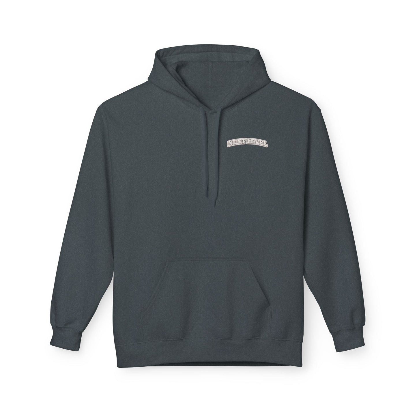 Majestic Vertical Text Hoodie — Minimal White Graphic Pullover Christian Hoodie Godly Hoodie Sports Hoodie Mighty Lifestyle Hoodie