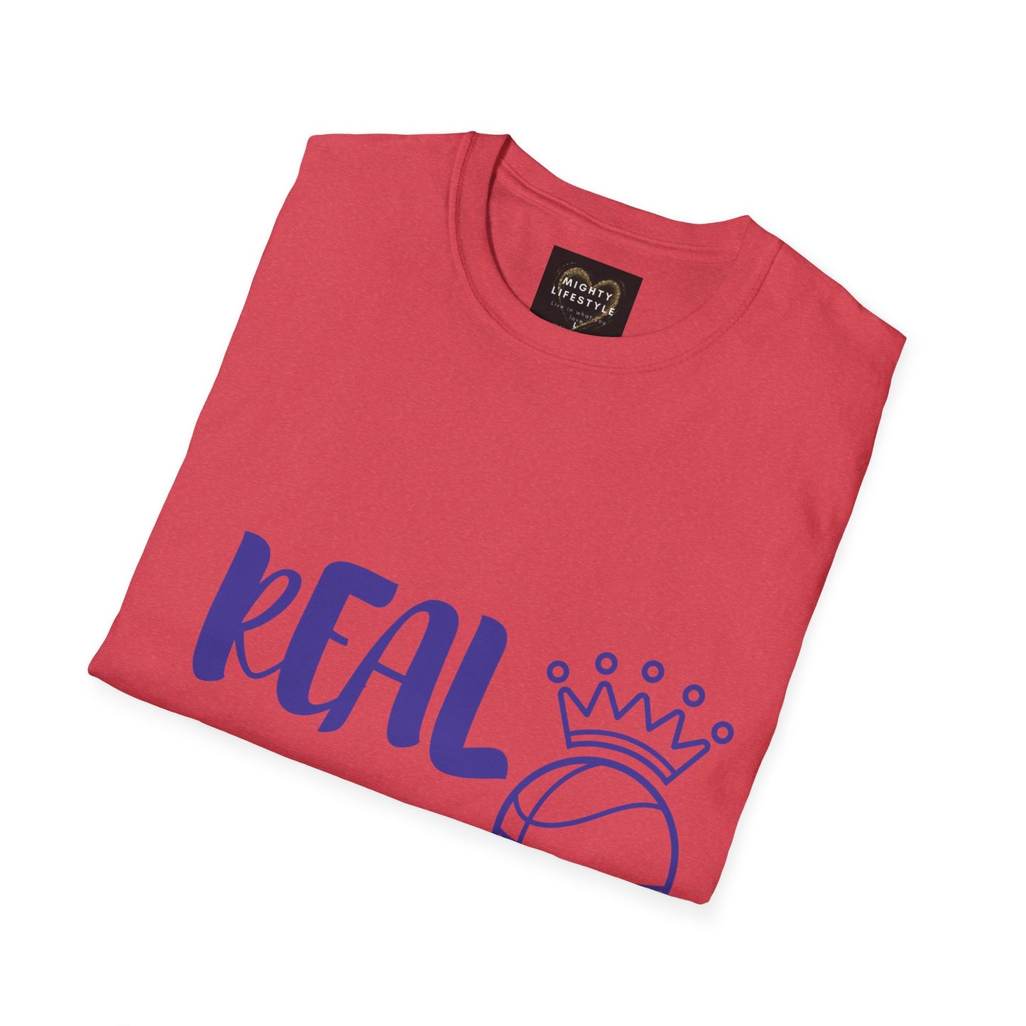 Real Queen Purple Font  | Basketball Shirt | Sports Shirt | Baller Shirt | Mighty Lifestyle |  Softstyle T-Shirt