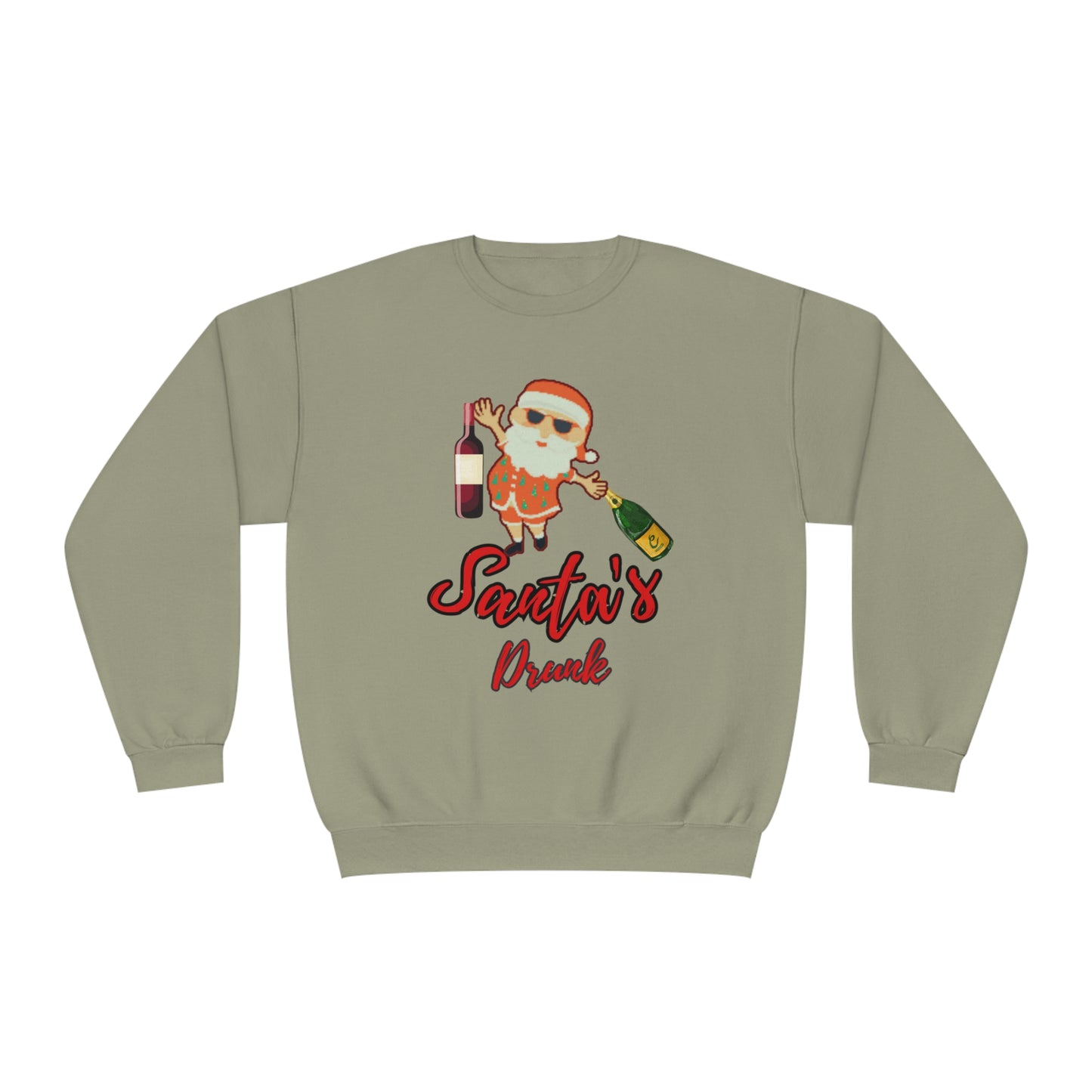 Santa Sweater, Santa's Drunk, Ugly Sweater, Ugly Holiday Sweater, Ugly Christmas Sweater,  Unisex NuBlend® Crewneck Sweatshirt