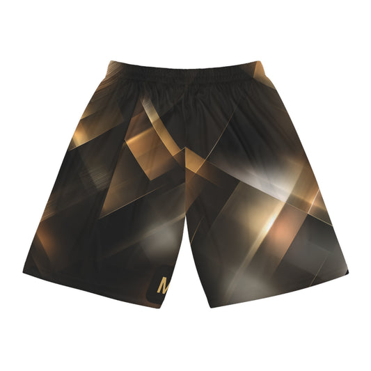 Mighty Basketball Shorts — Geometric Gold Fade Sports Shorts Gym Shorts