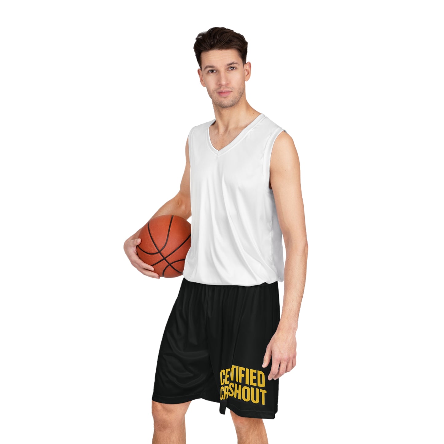 Certified Crashout Gold Ape King Basketball Shorts — Mighty Lifestyle Gym Shorts for Teens & Adults