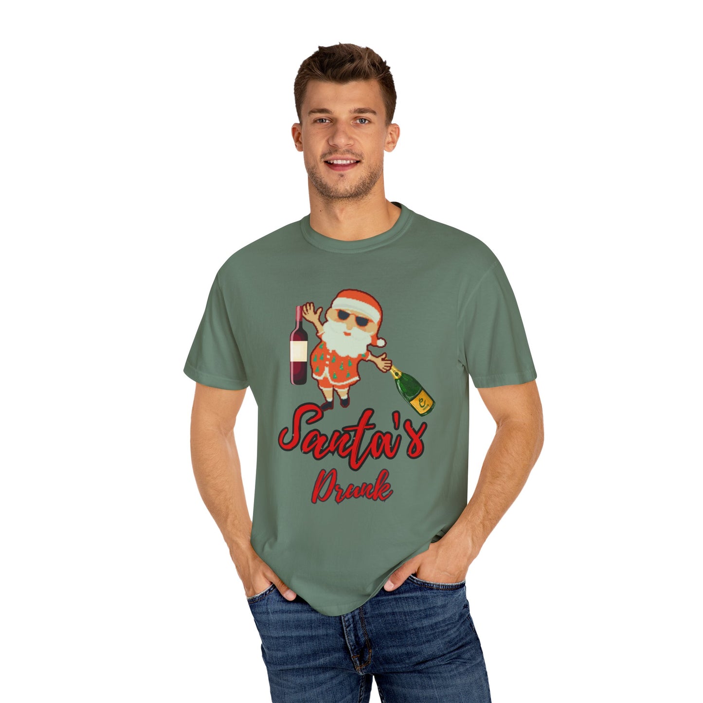 Santas Drunk, Christmas Shirt, Santa Shirt, Holiday Shirt, Funny Christmas, Funny Holiday, Unisex Garment-Dyed T-shirt