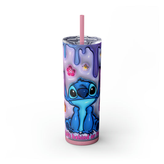 Nobody Left Behind or Forgotten, Lilo, Disney, Stich, Tumbler Skinny Tumbler with Straw, 20oz