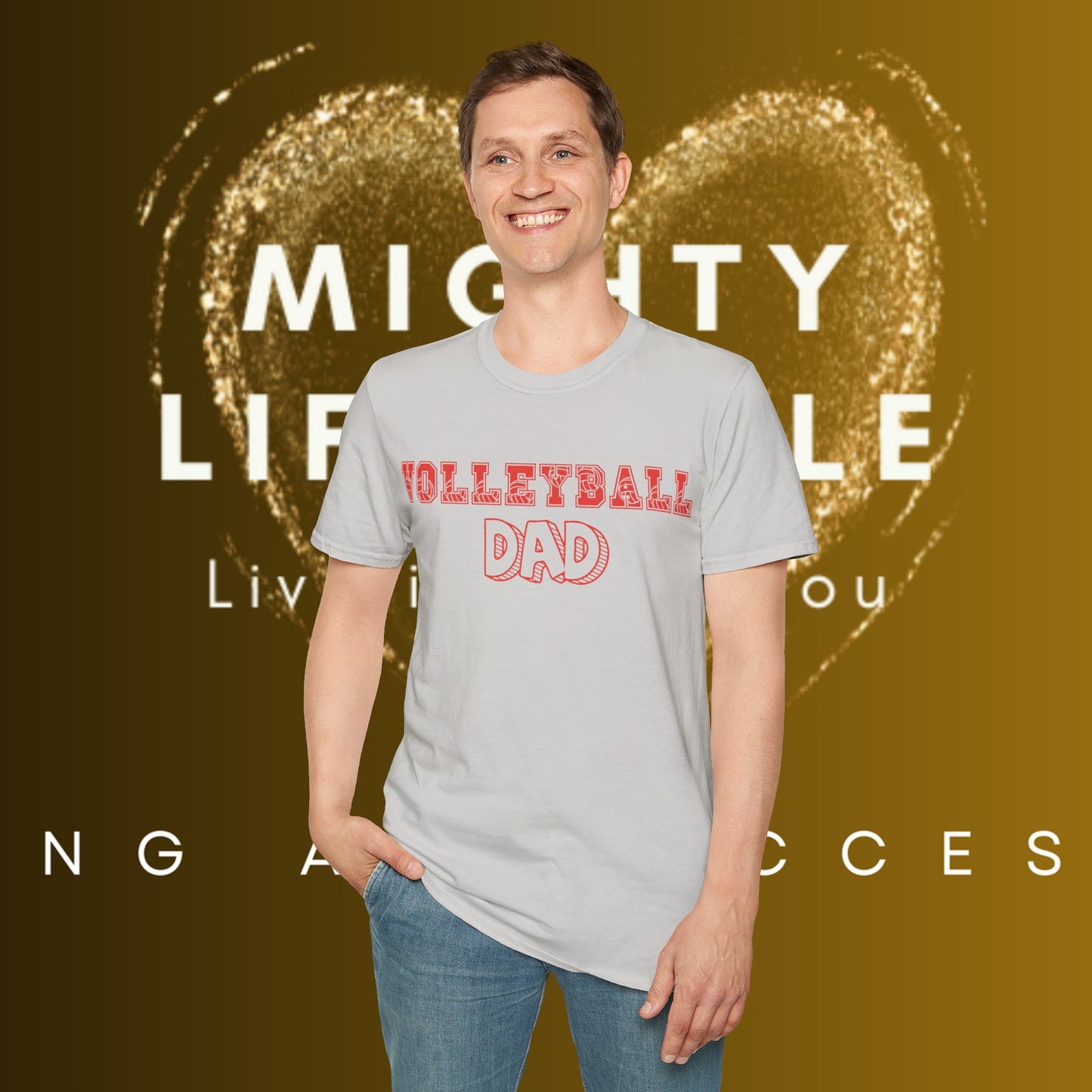 Volleyball Dad | Volleyball Shirt | Sports Shirt | Gift for Dad Gift for Father | Baller Shirt | Mighty Lifestyle |  Softstyle T-Shirt