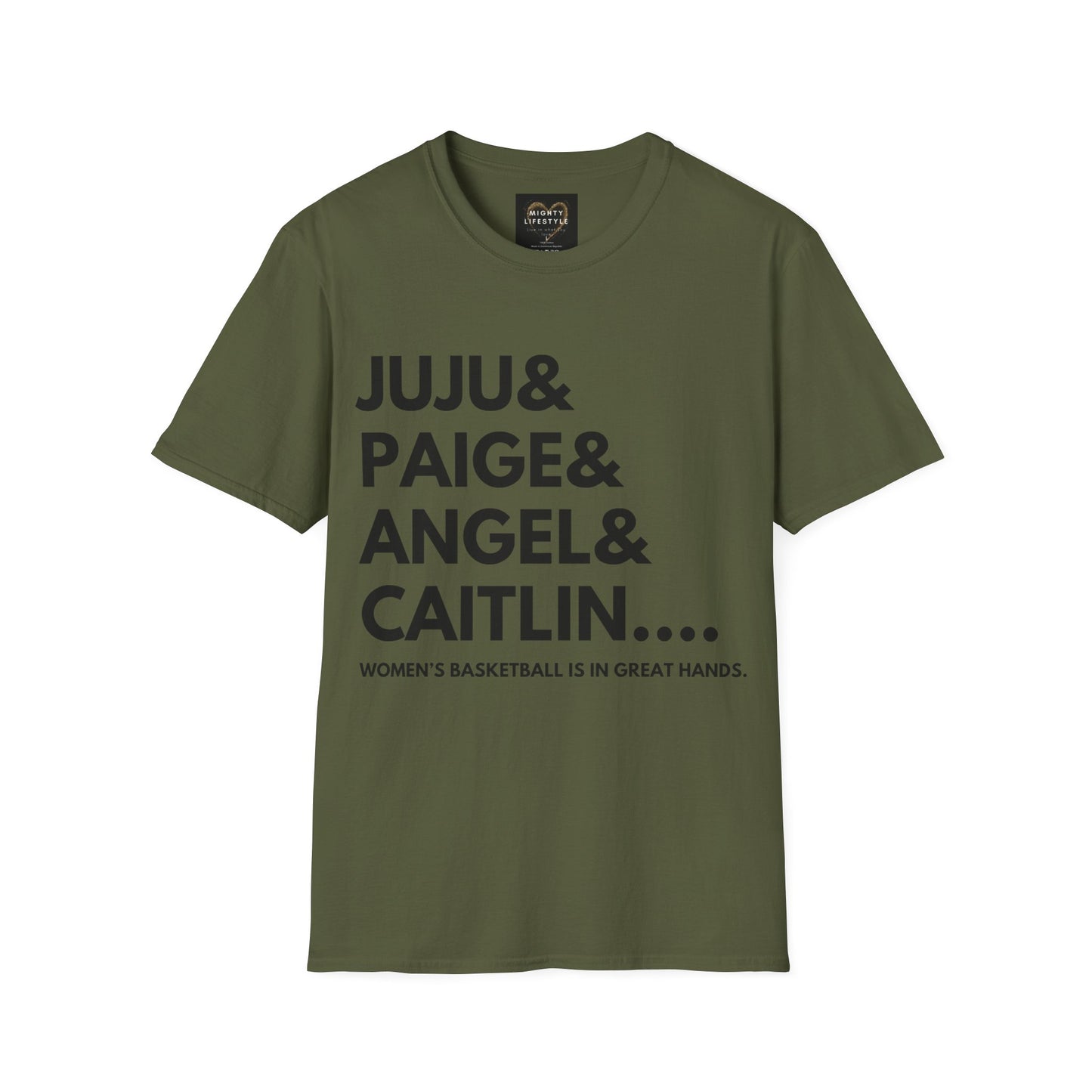 Juju, Paige, Angel and Caitlin | Women's Basketball Shirt | Basketball Tee | Sports Shirt | Gift for Baller | Baller Shirt | Mighty Lifestyle | Softstyle T-Shirt - Mighty Lifestyle