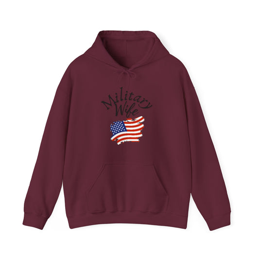 Military Wife Hoodie, Hoodie for Patriot, Hoodie for mom, Hoodie for women, Gift for army wife, Gift for marine wife