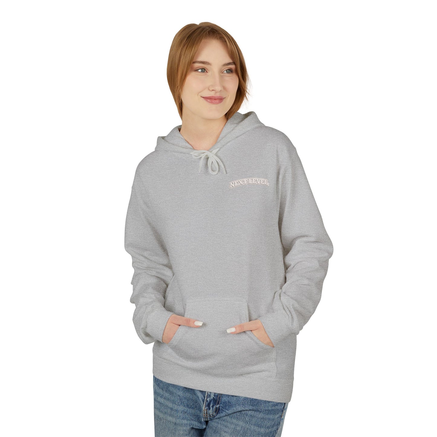 Majestic Vertical Text Hoodie — Minimal White Graphic Pullover Christian Hoodie Godly Hoodie Sports Hoodie Mighty Lifestyle Hoodie