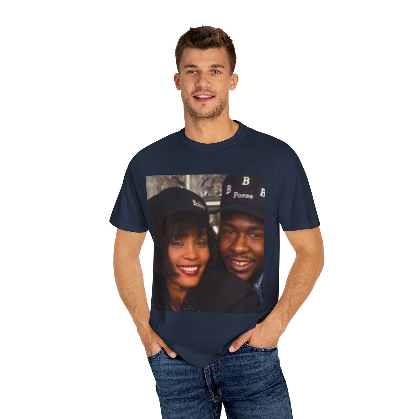 Whitney and Bobby, Bobby and Whitney, Love Story, Hip Hop Love, Unisex Garment-Dyed T-shirt