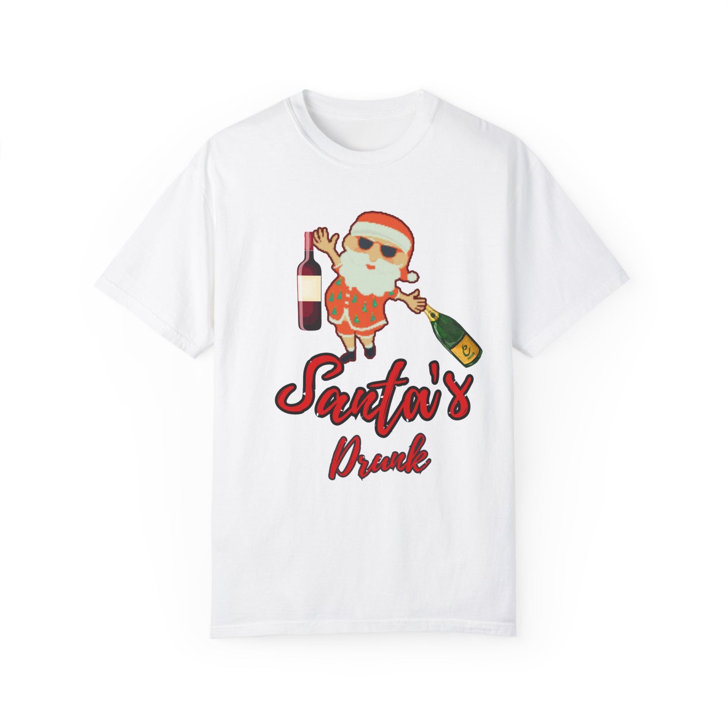 Santas Drunk, Christmas Shirt, Santa Shirt, Holiday Shirt, Funny Christmas, Funny Holiday, Unisex Garment-Dyed T-shirt