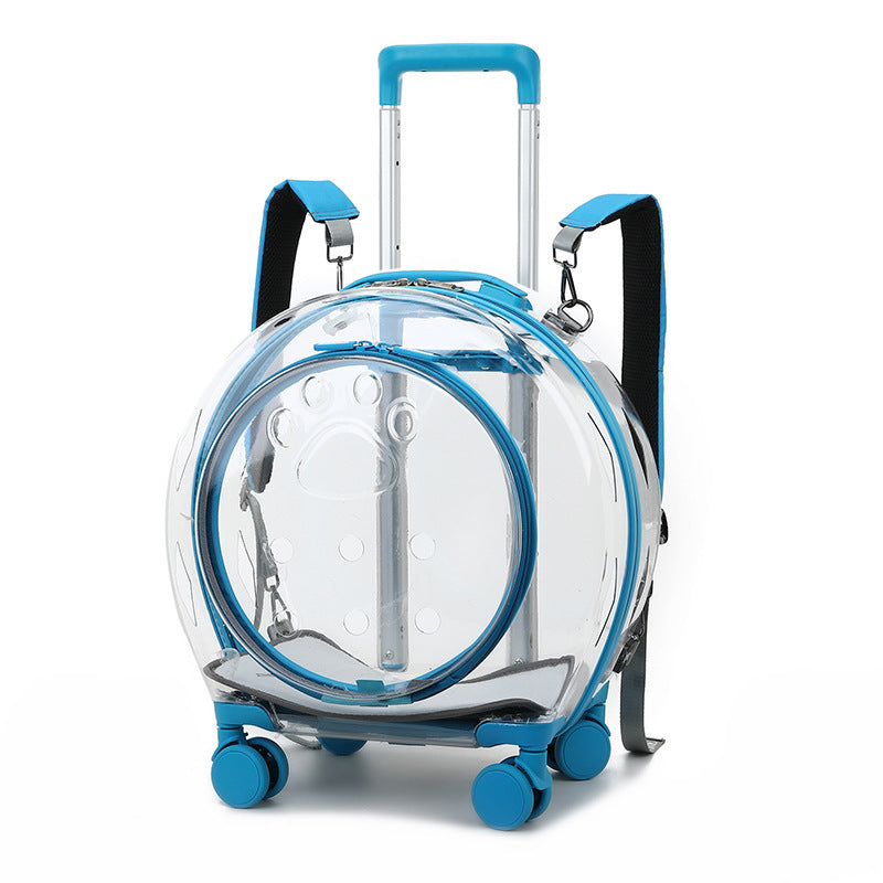 Trendy and Bougie Pet Transpo, Pet Trolley Case Transparent Cat Bag Multifunctional Cat Bubble Box Portable Space Capsule Dog Backpack