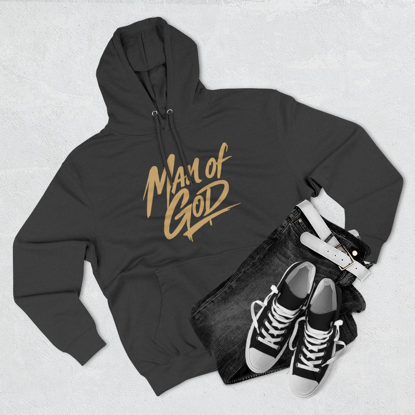 Man of God “Fearfully and Wonderfully Made" Hoodie — Three-Panel Fleece Faith Based Hoodie Christian Hoodie Jesus Hoodie God Hoodie