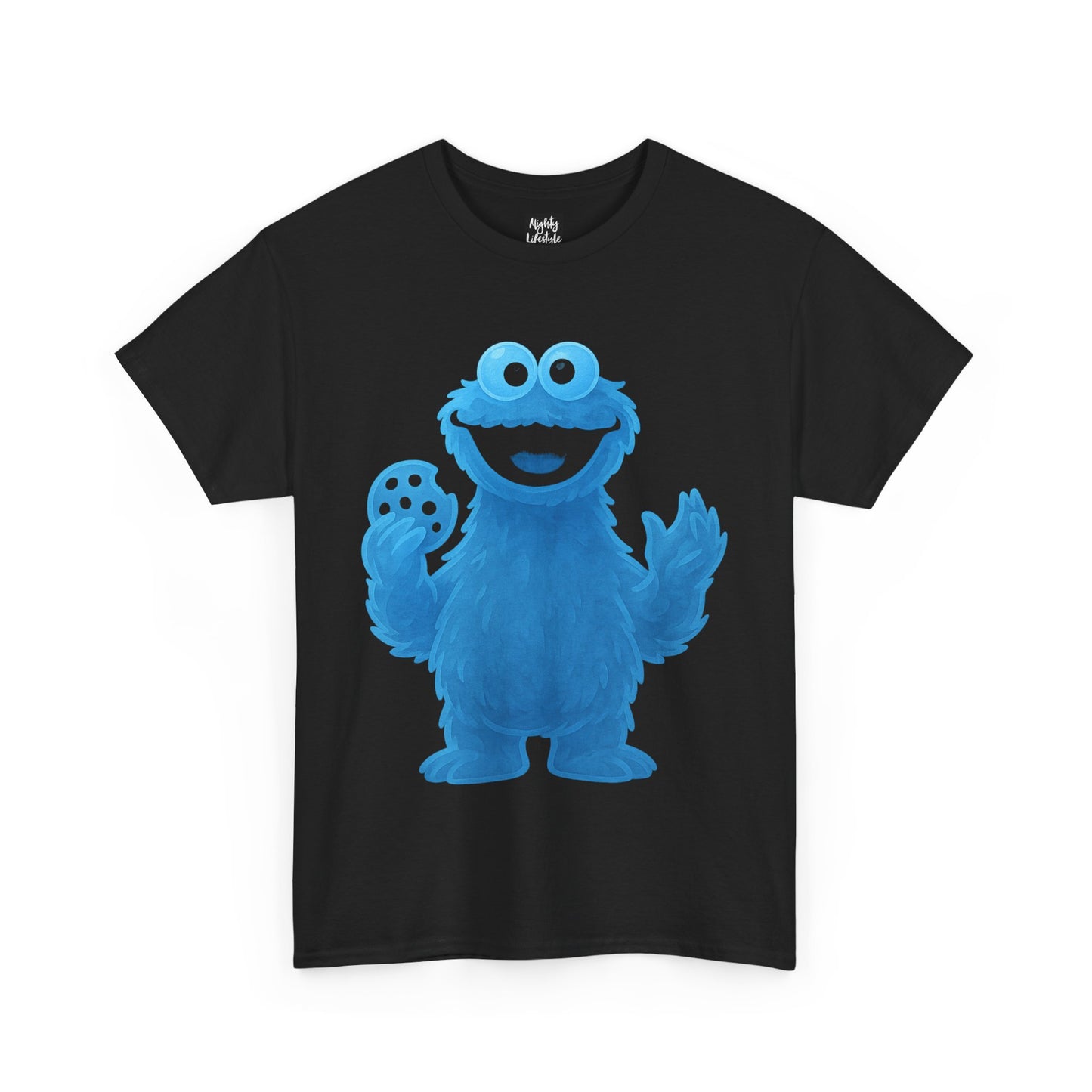 Cookie Monster Unisex Heavy Cotton Tee, Fun Graphic Tee, Gift, Birthday Celebration Shirt, Cute Casual Wear, Cookie Lover's Shirt