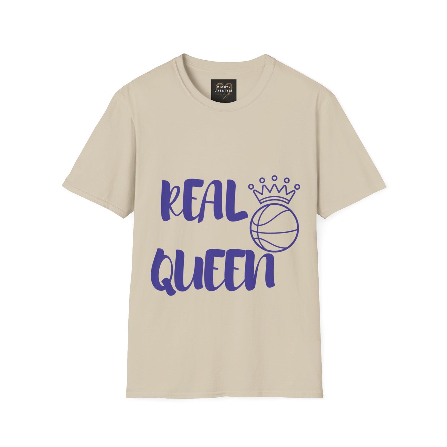 Real Queen Purple Font  | Basketball Shirt | Sports Shirt | Baller Shirt | Mighty Lifestyle |  Softstyle T-Shirt