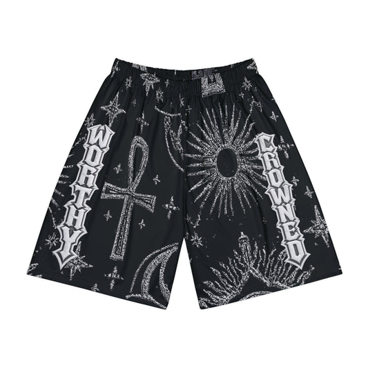 Crowned Worthy Up Next Celestial Crown Basketball Shorts for Men – Lightweight Performance Training Shorts for Court, Gym & Street | Crowned Worthy Celestial Crown Basketball Shorts 'Up Next' Athletic