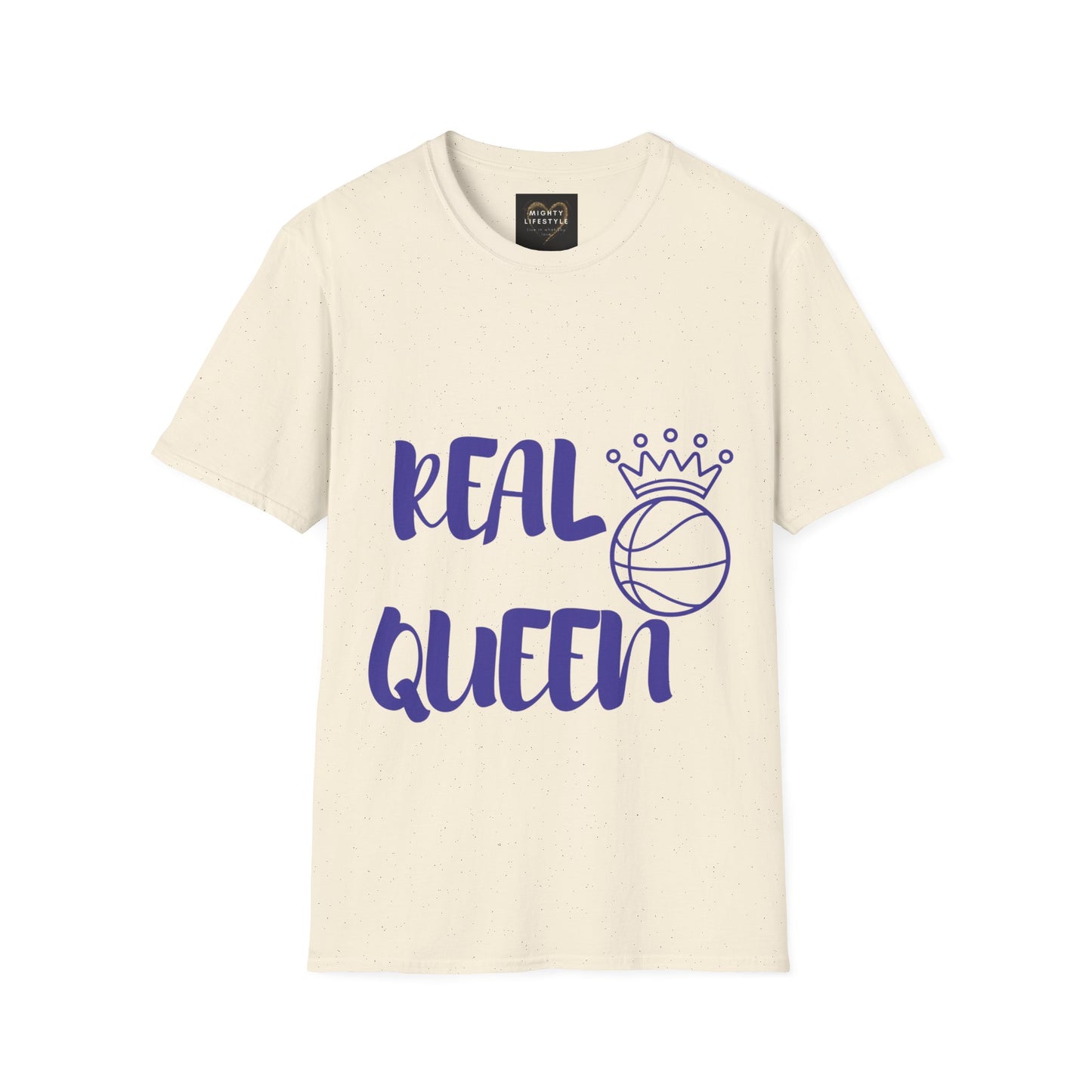 Real Queen Purple Font  | Basketball Shirt | Sports Shirt | Baller Shirt | Mighty Lifestyle |  Softstyle T-Shirt